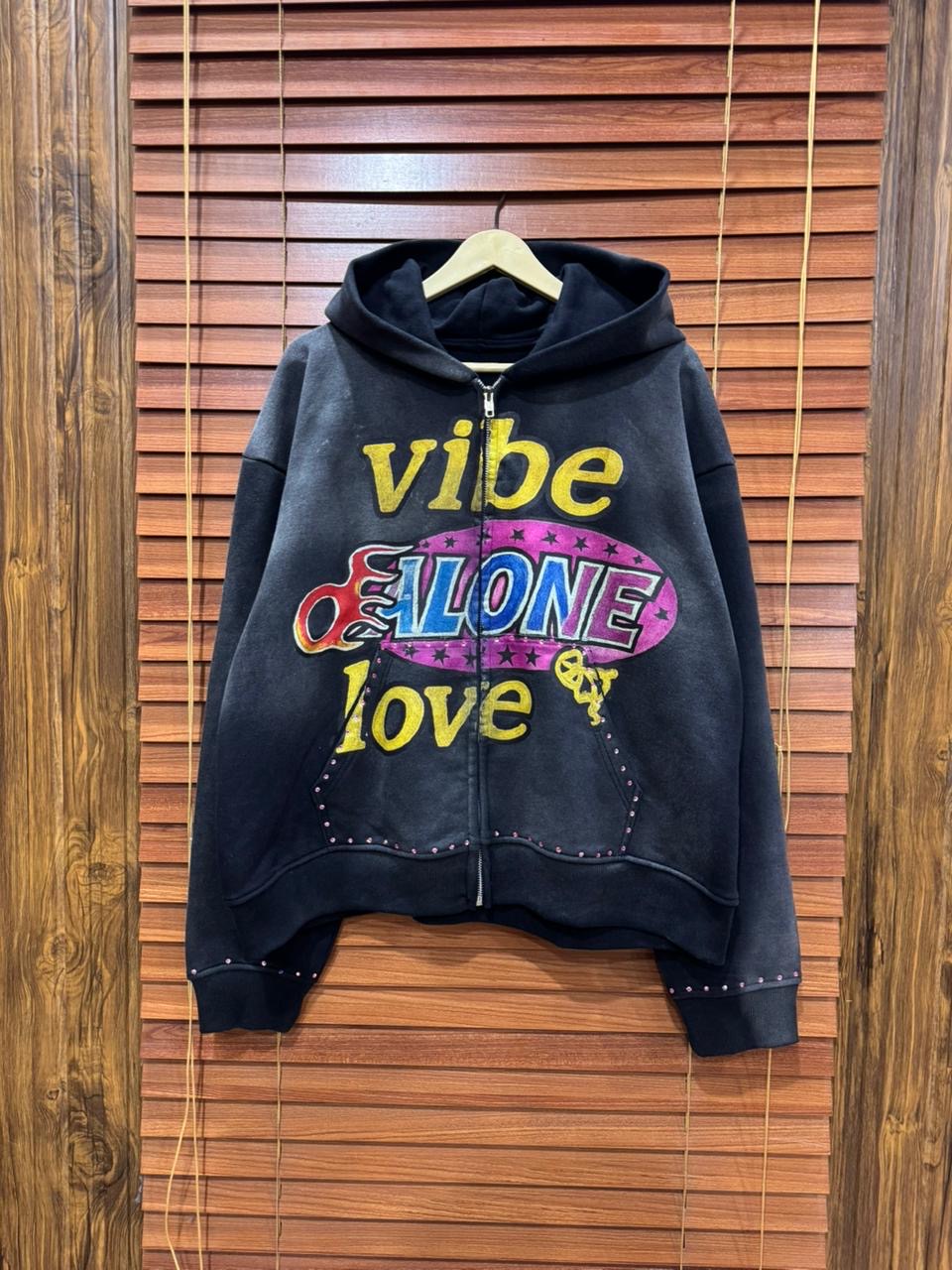 VibeAlone love pink rhinestone jacket